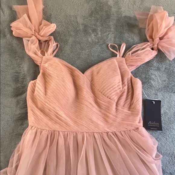 Aidan Ombré Mesh tea Length Dress - Picture 3 of 5